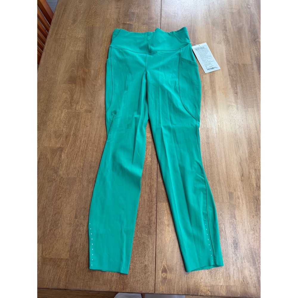 Lululemon Fast and Free HR Tight 25 Pockets Kelly Green Nulux Size 6 LW6FARS